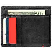 Load image into Gallery viewer, Black Leather Wallet- Bass Metal Plate Design

