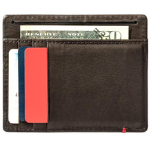 Load image into Gallery viewer, Mocha Leather Wallet- Cross Wings Metal Plate Design
