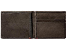 Load image into Gallery viewer, Mocha Leather Wallet- Cross Wings Metal Plate Design
